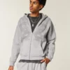 Kastenförmiger Hoodie mit Reißverschluss und doppeltem Schlangenmotiv