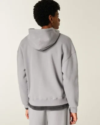 Kastenförmiger Hoodie mit Reißverschluss und doppeltem Schlangenmotiv