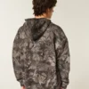 Kastenförmiger, thermofutterter Camouflage-Hoodie mit Reißverschluss Kastenförmiger, thermofutterter Camouflage-Hoodie mit Reißverschluss