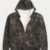 Kastenförmiger, thermofutterter Camouflage-Hoodie mit Reißverschluss Kastenförmiger, thermofutterter Camouflage-Hoodie mit Reißverschluss