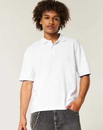 Kastenförmiges Crop-Polo