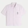 Kastenförmiges Kurzarm-Shirt aus Leinenmischung mit Key West-Grafik Kastenförmiges Kurzarm-Shirt aus Leinenmischung mit Key West-Grafik