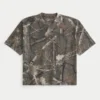 Kastenförmiges, schweres Crop-T-Shirt mit Camouflage-Print Kastenförmiges, schweres Crop-T-Shirt mit Camouflage-Print