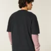 Kastenförmiges, schweres Micro-Logo-T-Shirt mit Rundhalsausschnitt