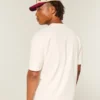 Kastenförmiges, schweres Micro-Logo-T-Shirt mit Rundhalsausschnitt