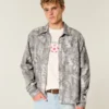 Kastig geschnittenes Flanellhemd mit Camouflage-Muster