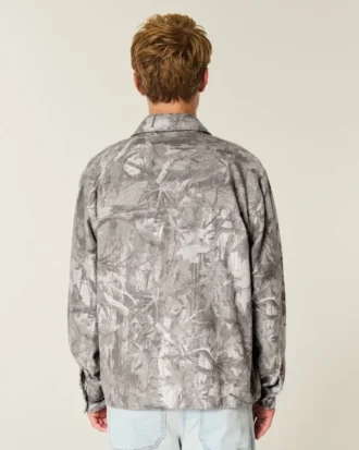 Kastig geschnittenes Flanellhemd mit Camouflage-Muster
