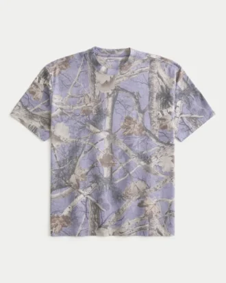 Kastig geschnittenes, schweres Camouflage-T-Shirt Kastig geschnittenes, schweres Camouflage-T-Shirt