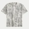 Kastig geschnittenes, schweres Camouflage-T-Shirt