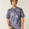 Kastig geschnittenes, schweres Camouflage-T-Shirt