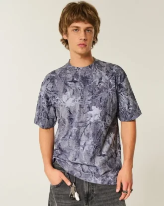 Kastig geschnittenes, schweres Camouflage-T-Shirt Kastig geschnittenes, schweres Camouflage-T-Shirt
