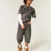 Kastig geschnittenes, schweres Camouflage-T-Shirt