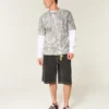 Kastig geschnittenes, schweres Camouflage-T-Shirt