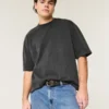 Kastig geschnittenes, schweres Crop-Crew-T-Shirt Kastig geschnittenes, schweres Crop-Crew-T-Shirt