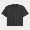 Kastig geschnittenes, schweres Crop-Crew-T-Shirt Kastig geschnittenes, schweres Crop-Crew-T-Shirt