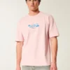 Kastig geschnittenes, schweres Hawaii-T-Shirt mit Grafik Kastig geschnittenes, schweres Hawaii-T-Shirt mit Grafik