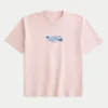 Kastig geschnittenes, schweres Hawaii-T-Shirt mit Grafik Kastig geschnittenes, schweres Hawaii-T-Shirt mit Grafik