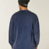 Kastig geschnittenes, schweres Langarm-T-Shirt mit New York State-Grafik Kastig geschnittenes, schweres Langarm-T-Shirt mit New York State-Grafik