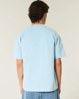 Kastig geschnittenes, schweres Oasis-Grafik-T-Shirt