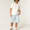 Kastig geschnittenes, schweres Oasis-Grafik-T-Shirt Kastig geschnittenes, schweres Oasis-Grafik-T-Shirt