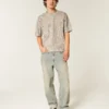 Kastig geschnittenes, schweres T-Shirt mit Leopardenmuster Kastig geschnittenes, schweres T-Shirt mit Leopardenmuster