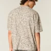 Kastig geschnittenes, schweres T-Shirt mit Leopardenmuster Kastig geschnittenes, schweres T-Shirt mit Leopardenmuster