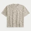 Kastig geschnittenes, schweres T-Shirt mit Leopardenmuster Kastig geschnittenes, schweres T-Shirt mit Leopardenmuster