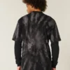 Kastig geschnittenes, schweres Tie-Dye-Baumwoll-T-Shirt mit Rundhalsausschnitt