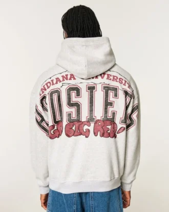 Kastiger Hoodie mit Indiana University Hoosiers-Grafik