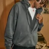Kastiger Hoodie mit Reißverschluss Kastiger Hoodie mit Reißverschluss