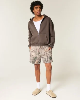 Kastiger Hoodie mit Reißverschluss