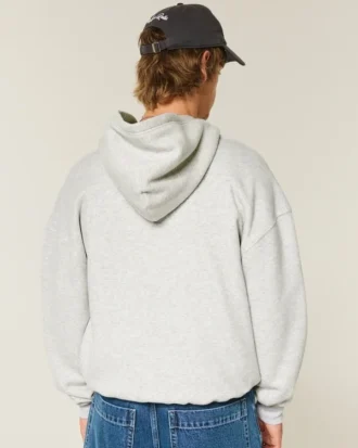 Kastiger Hoodie mit Reißverschluss