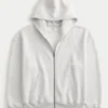 Kastiger Hoodie mit Reißverschluss Kastiger Hoodie mit Reißverschluss