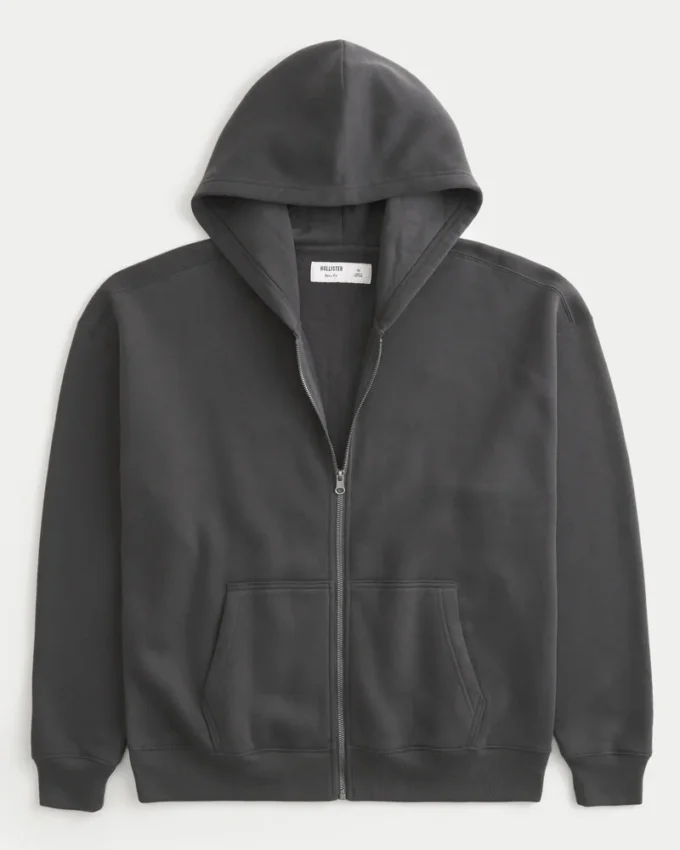 Kastiger Hoodie mit Reißverschluss Kastiger Hoodie mit Reißverschluss
