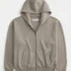 Kastiger Hoodie mit Reißverschluss Kastiger Hoodie mit Reißverschluss