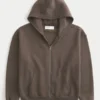 Kastiger Hoodie mit Reißverschluss