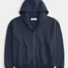 Kastiger Hoodie mit Reißverschluss Kastiger Hoodie mit Reißverschluss