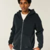 Kastiger Hoodie mit Reißverschluss und Spinnenmotiv Kastiger Hoodie mit Reißverschluss und Spinnenmotiv