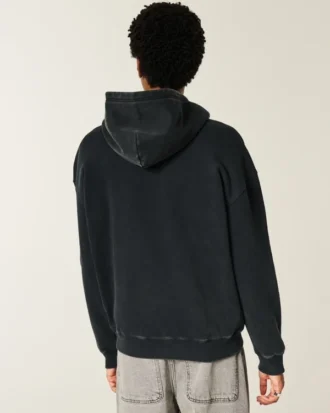 Kastiger Hoodie mit Reißverschluss und Spinnenmotiv
