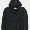 Kastiger Hoodie mit Reißverschluss und Spinnenmotiv Kastiger Hoodie mit Reißverschluss und Spinnenmotiv