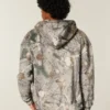 Kastiger Kapuzenpullover mit Reißverschluss und Camouflage-Muster Kastiger Kapuzenpullover mit Reißverschluss und Camouflage-Muster