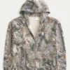 Kastiger Kapuzenpullover mit Reißverschluss und Camouflage-Muster Kastiger Kapuzenpullover mit Reißverschluss und Camouflage-Muster