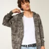 Kastiger Thermal-Camo-Hoodie mit Reißverschluss Kastiger Thermal-Camo-Hoodie mit Reißverschluss