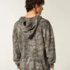 Kastiger Thermal-Camo-Hoodie mit Reißverschluss Kastiger Thermal-Camo-Hoodie mit Reißverschluss