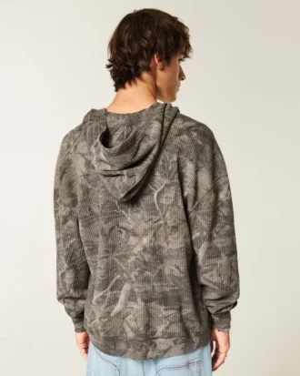 Kastiger Thermal-Camo-Hoodie mit Reißverschluss