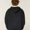 Kastiger, thermofutterter Kapuzenpullover mit Reißverschluss