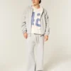 Kastiger, thermofutterter Kapuzenpullover mit Reißverschluss