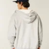 Kastiger, thermofutterter Kapuzenpullover mit Reißverschluss