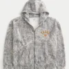 Kastiger Zip-Up-Hoodie mit Longhorns-Grafik der University of Texas at Austin