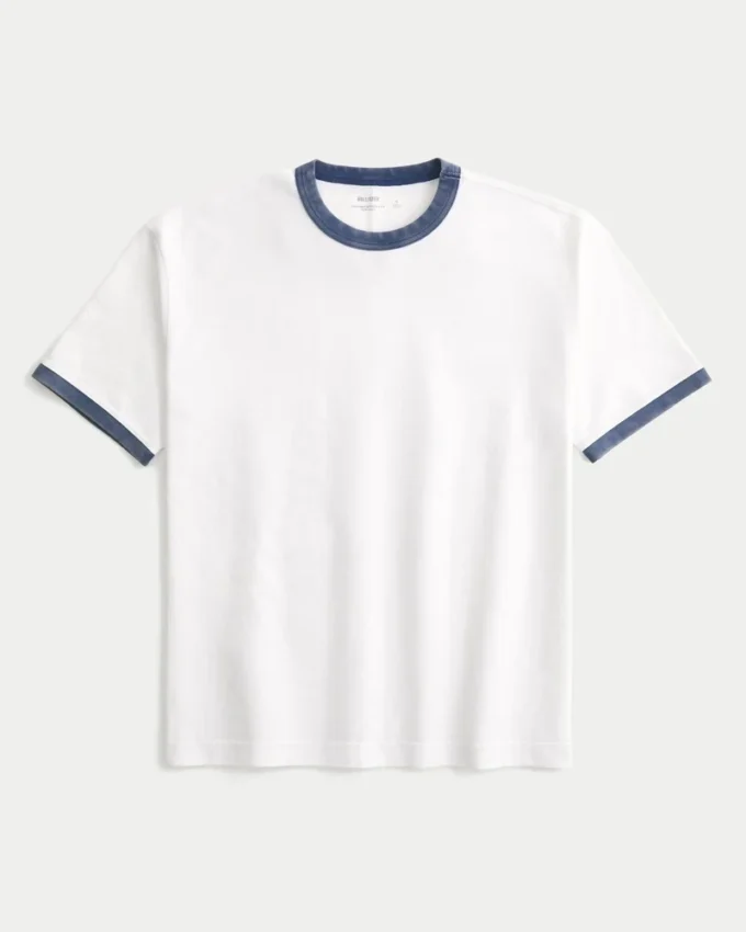 Kastiges Crew-T-Shirt aus schwerer Baumwolle Kastiges Crew-T-Shirt aus schwerer Baumwolle